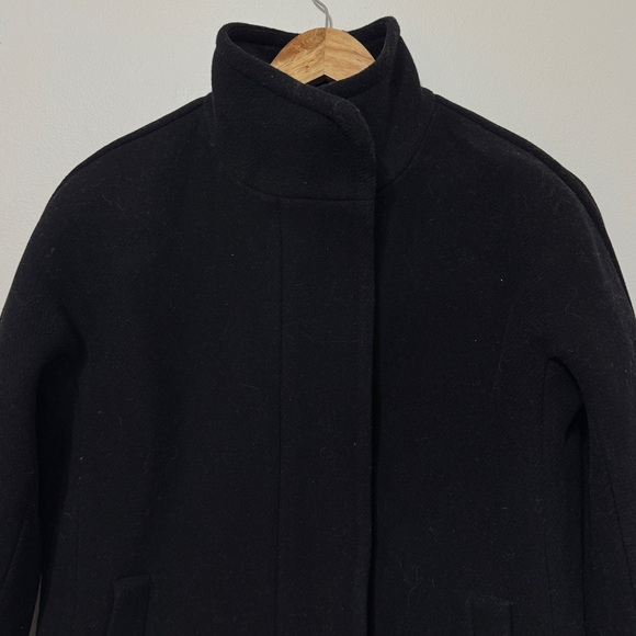 J. Crew Stadium Cloth by Nello Gori Wool Blend Cocoon Coat Black Size 00 - Picture 4 of 9